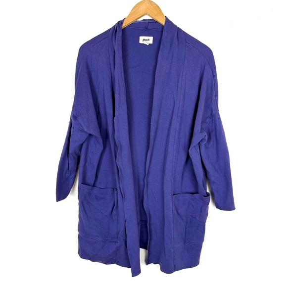 Pact Airplane Cardigan 100% organic cotton in Purple - Picture 1 of 6
